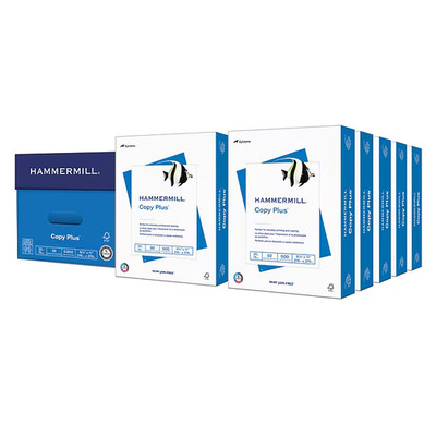 Hammermill Copy Plus Bright White Copy Paper 20 lb 5000 Sheets, New, Deal