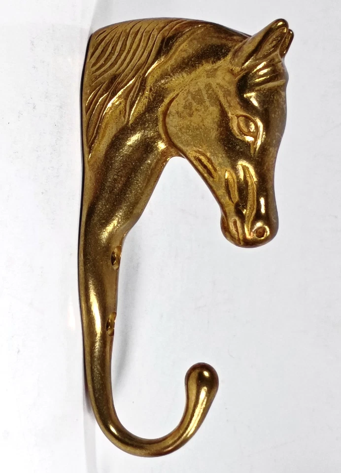 Brass Horse Head Hook For Coat / Keys / Hat. Wall Hanging 6" Hook. - Image 2 of 4