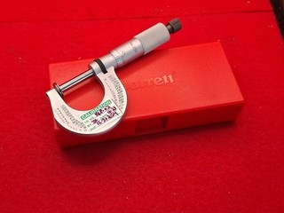 Machinist Tools Starrett Disc Flange Micrometer 0 1" No. 256 Excellent Condition