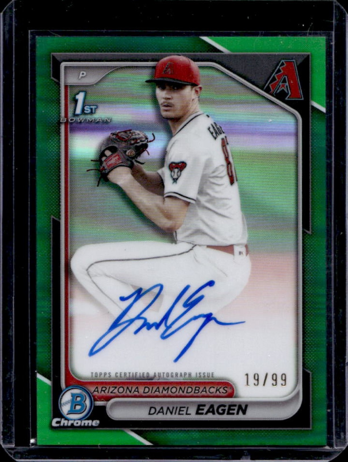 2024 Bowman Draft Daniel Eagen Chrome Auto Green Refractor 1st #/99 Diamondbacks