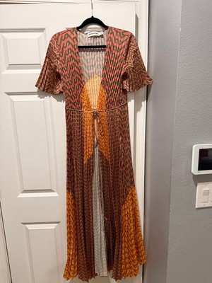 self portrait orange pleated dress Self-Portrait Satin Dress | Orange
