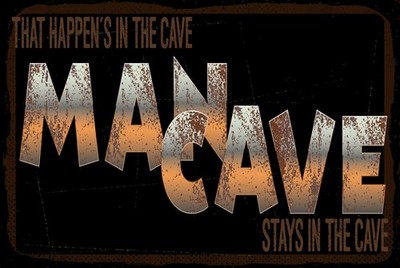 Blechschild 12x18 cm That happen´s in Man cave braunes Deko Geschenk  Schild