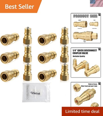 #ad High Pressure 6 Set Brass Couplers 1 4quot; Quick Disconnect for Pressure Washers $101.24