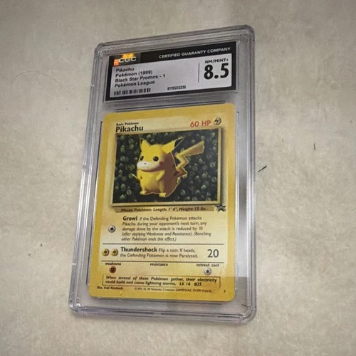 Pokémon Pikachu Black Star Promo Wizards 1 CGC 8.5 1999 Pokémon League TCG
