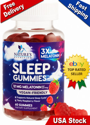Melatonin Sleep Gummies 12mg - Extra Strength Sleep Support Melatonin Gummy for