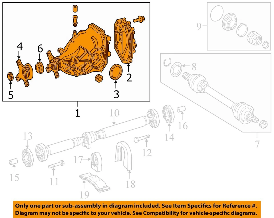 Mercedes-Benz S600 2015-2017 OEM 6,0 L eje trasero diferencial portador 2223500401 Foto 3 de 4
