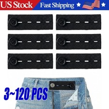 120x Elastic Button Extenders For Jeans Waistband Expander Pants Waist Extension