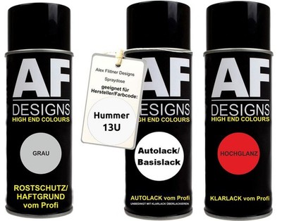 Spraydose Set für Hummer 13U Virgin White Autolack Klarlack Grundierung Spraydos