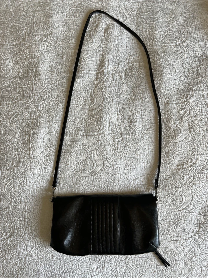 Bolso Bandolera Negro Y2K Vintage Jessica Simpson Roxanne Bloqueo de Beso Foto 2 de 4