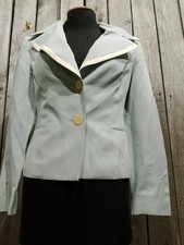women jaeger white viscose blazer 36