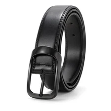 Men's Black Leather Dress Belts, Mens Casual Belt For Jeans Pants Work Suits ...