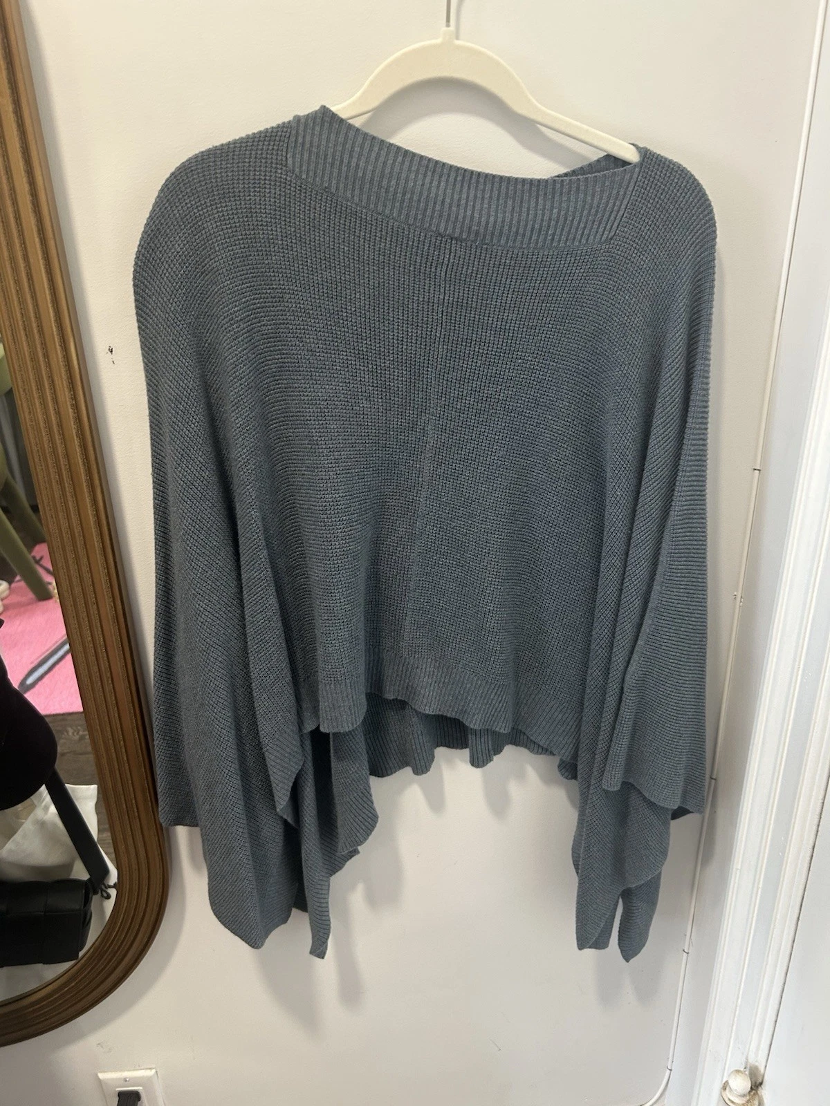 Lululemon Forward Flow Poncho Sweater OS Pullover Cape Aqua blue