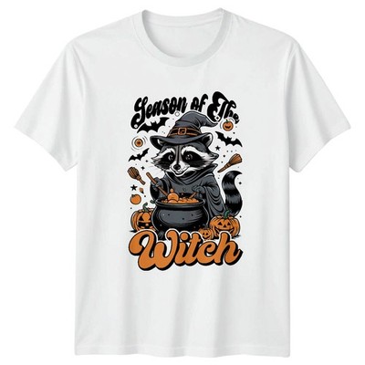 Season Of The Witch Halloween Waschbär Grafik Herren Damen T-Shirt Feiertage