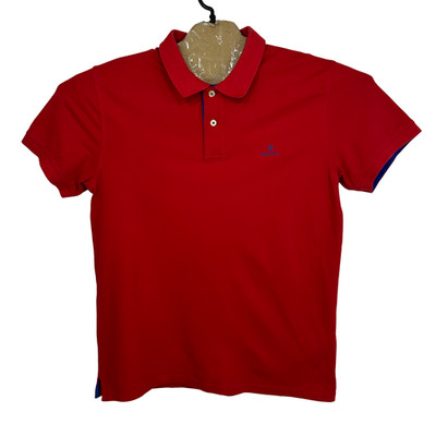 Gant Poloshirt Herren Größe L Rot Kurzarm Regular Stretch Vintage Y2K Golf