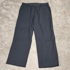 Calvin Klein Mens Black Flat Front Dress Pants 36x29 Polyester Viscose Trousers