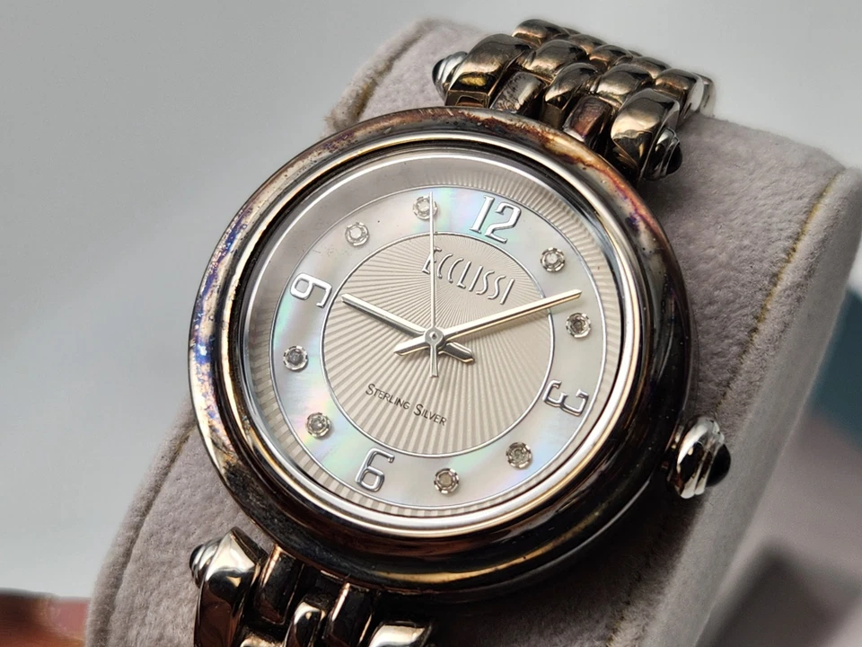 Ecclissi Women 33250 Sterling Silver MOP Dial Round Quartz Analog Watch 34mm NOS - Image 2 of 4