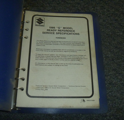 1986 Suzuki LT50G QuadRunner ATV Specifications Ready Reference Manual xz