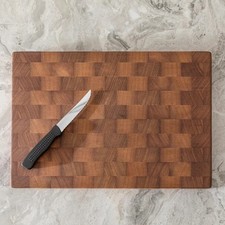 Iroko End Grain Cutting Board for Kitchen, Solid Wood Thick Chopping Block