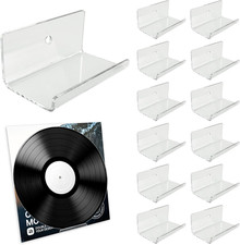 Aaiphuwew 12 Pack Clear Vinyl Record Holder Wall Mount, Invisible Floating Acryl