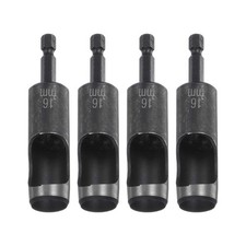 4 pezzi 16mm Punzone per fori cavi in pelle con gambo esagonale 1/4" per trapano