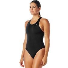 TYR Women's Durafast One Maxfit Swimsuit Black Medium Neckline Imported 38 XL