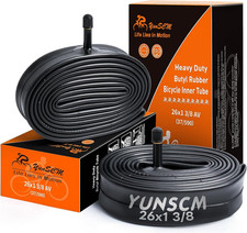 2-PCS 26X1 3/8 Heavy Duty Bike Tire Tubes AV32MM Schrader Valve 37-590 Inner Tub