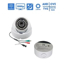Evertech Weatherproof Wide Angle 2.8mm Lens 2MP Dome Security Camera with Base