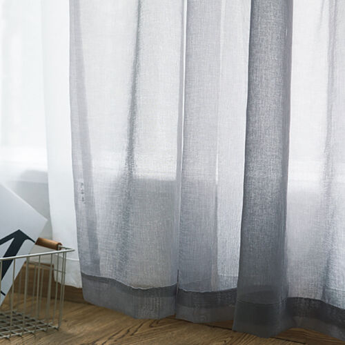 2er Set Vorhang Gardinen Stores Modern Transparent Voile Vorhänge Dekoschal DE - Bild 8 von 15