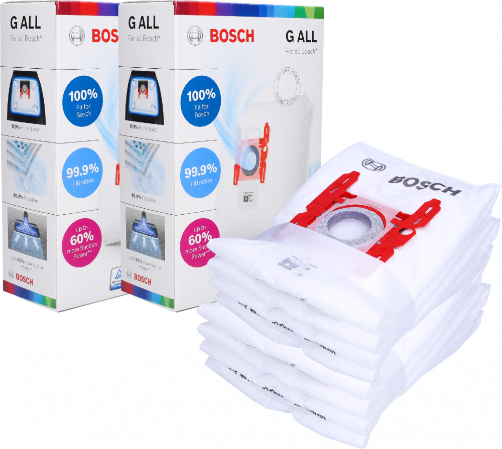 Bosch Bianco Sacco Per La Polvere Compatibile Con Aspirapolvere A Tamburo, Confezione Da 4 Pezzi - Immagine 5