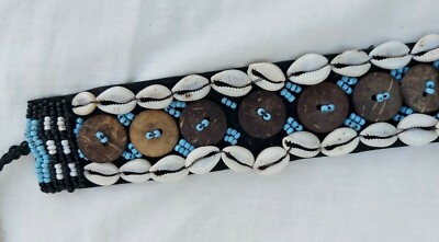 Kuba Beaded Belt Cowrie Shells Congo African Jewelry  display picture 1