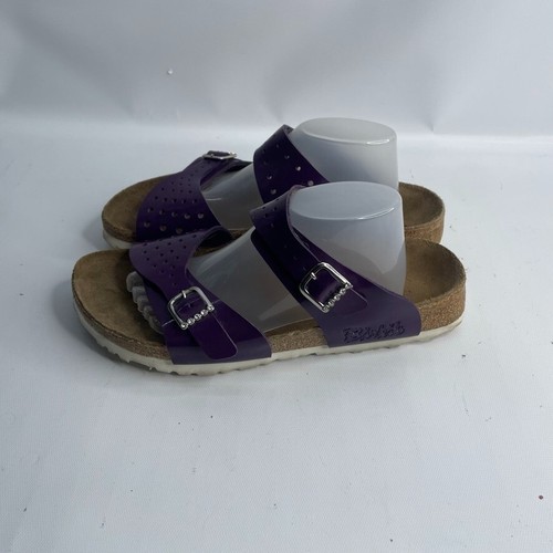 Birki's By Birkenstock Womens 7 EU 38 Purple Slide Sandals Slip On Strappy READ - Picture 3 of 7