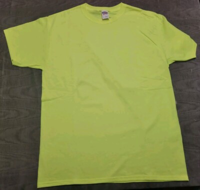 Jerzees Dri Power Active T Shirt Men's Size L Safety Yellow    4 pack bundle