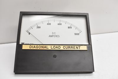 TRIPLETT D.C. AMPERES METER 0-1000 DIAGONAL LOAD CURRENT MODEL 820-GL ES=50DCMV