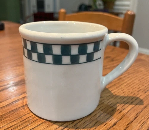Hand painted Hartstone Checkered Mug, signed