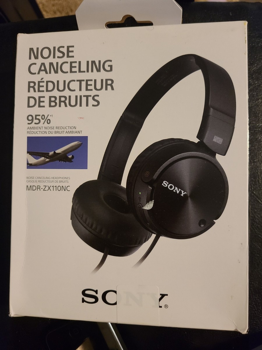 Sony MDR-ZX110NC Noise Canceling Headphones On Ear Black