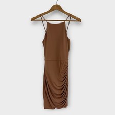Lovers + Friends Women’s Size XS Tawny Brown Ruched Bodycon Mini Dress New