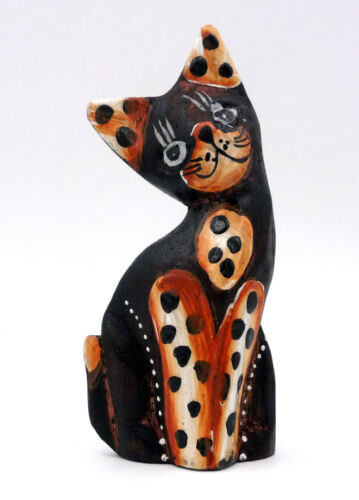SCULPTURE CHAT chat en bois chat décoratif figurine de chat sculpture chat décoration 10 cm - Photo 1/1