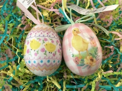 Ashland Brand Vintage Style Duck & Chicks Easter Egg Ornaments Set of 2