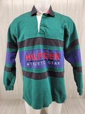 VTG Tommy Hilfiger Athletic Gear Sweater Polo Long Sleeve Color Block Size Med