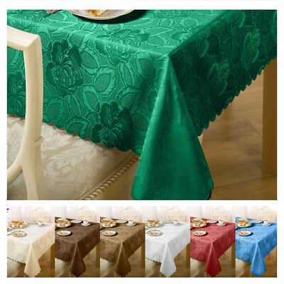 Tischdecken gewebt Jacquard Design weiches Polyester Geschirr - Damast Rose