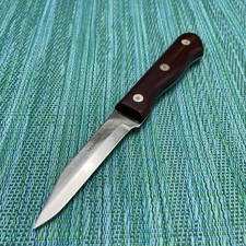 Tramontina Paring Knife Stainless 3” Blade Full Tang Wood Handle Rivets Brazil