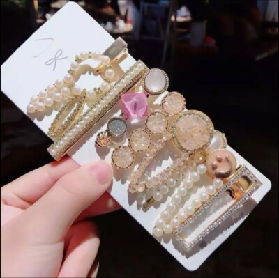Haarschmuck Pins Acryl Kombination Haarnadel Set multi Styles Perlen Geometric 