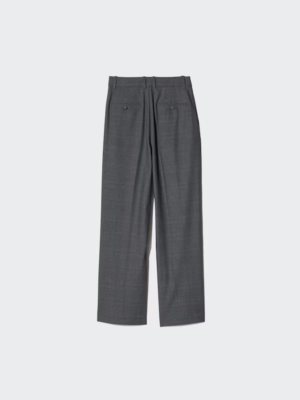 ASK availability first) UNIQLO Tuck wide pants/check/longer length  display picture 1