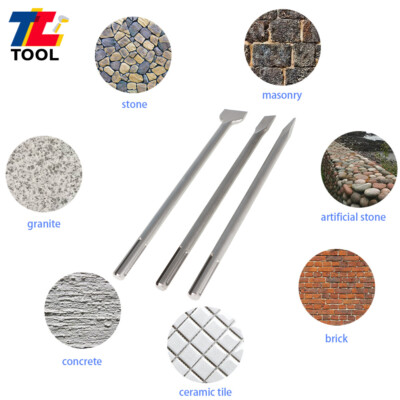 3 Pack SDS Max Chisel Rotary Hammer Drill Chisel Bits Set For Drilling