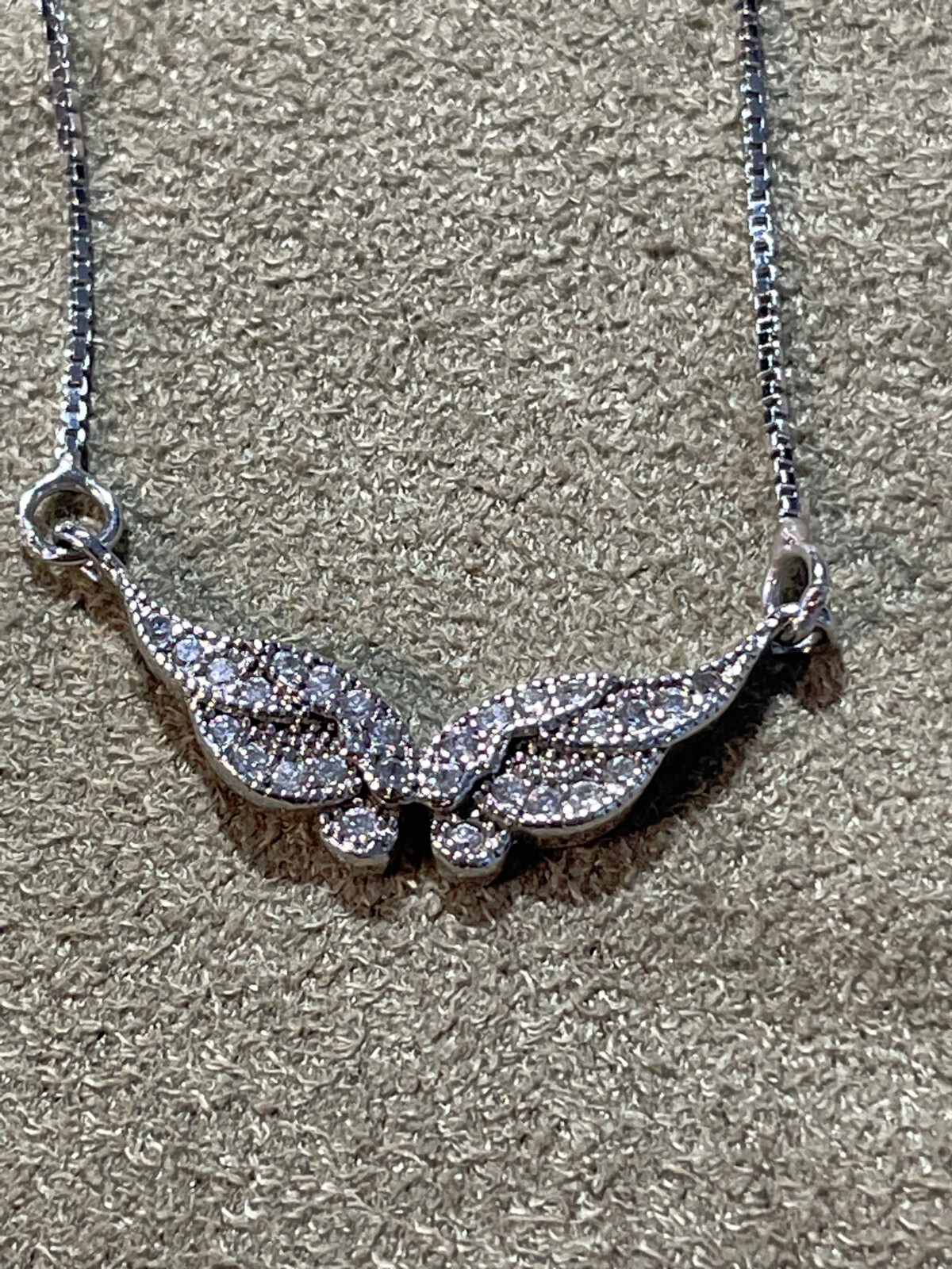 STERLING SILVER WINGS WITH TINY FLASHING DIAMONDS… - image 1