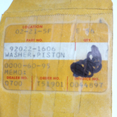 Kawasaki ZX-7R, ZX-10, VN1700 Piston Washer NOS 92022-1606 (L-4520