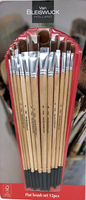 12 Teilig Pinselset Profi QualitäT Flach Acryl ÖL KüNstler Malen Pro Pinsel Set