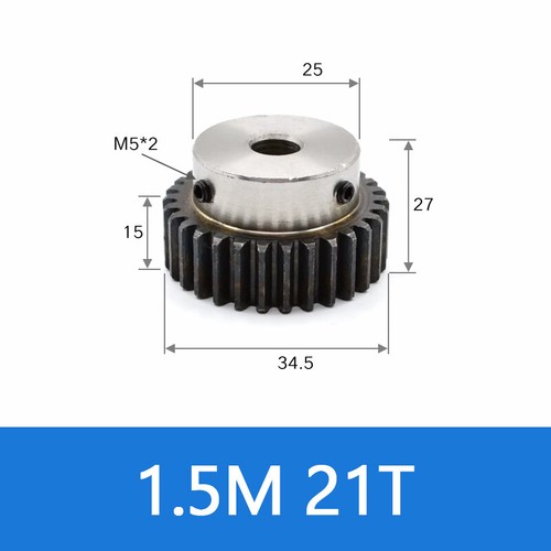 Spur Gear 45# Steel Transmission Gear 1.5/2 Mod 12-27 Teeth With Step Motor Gear - Afbeelding 17 van 36