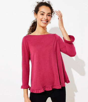 loft ruffle sleeve top