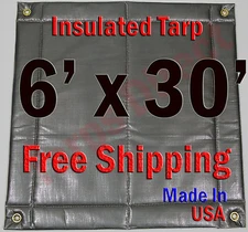 6' x 30' Insulated Poly Tarp 1/4" Foam Core Concrete Padding Wall Cushion Kiln